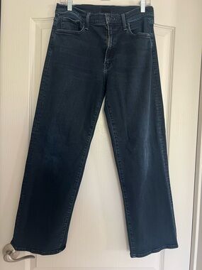 Womens Straight Leg Jeans - Dark Blue